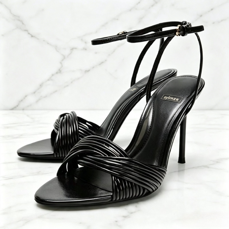 Women Shoes Luxury Brand - Fashion Crossover Front Straps Stiletto Sandals