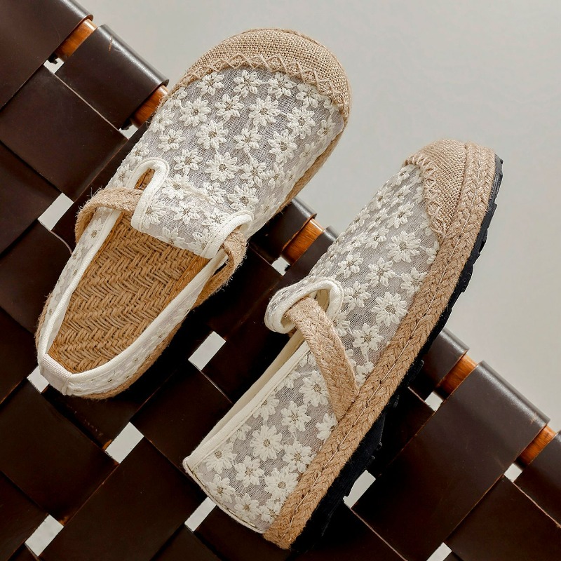 Women'S Shoes Vegan - Summer Women Casual Linen Handmade Embroidery