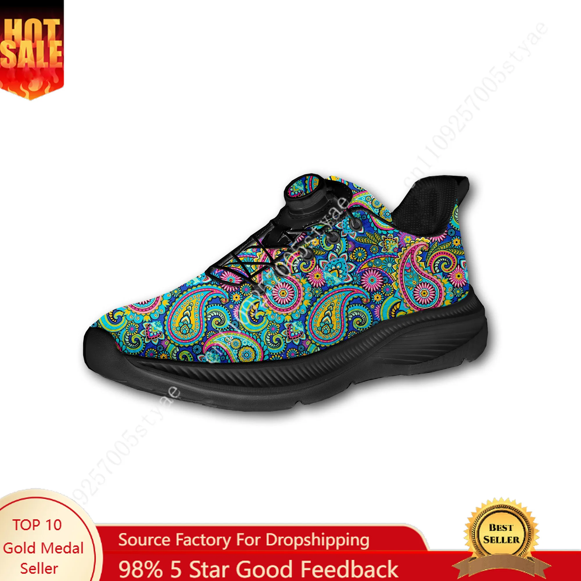 Women Shoes Sneakers - Bohemian Mandala Floral Print Custom Walking