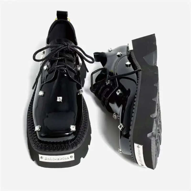 Women Shoes Sneakers - Women Loafers Crystal Platform Chunky Mary