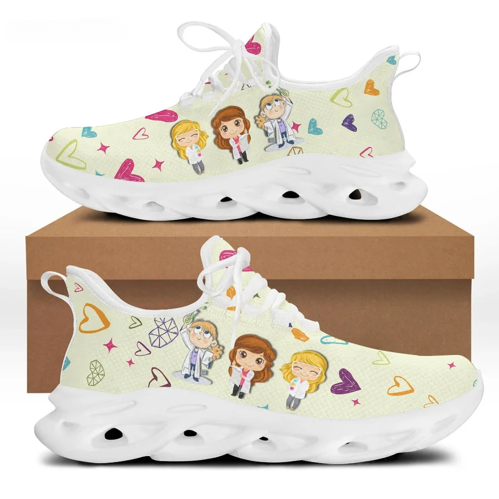 Women Shoes Sneakers - Cute Cartoon Doctor Nurse Shoes for
