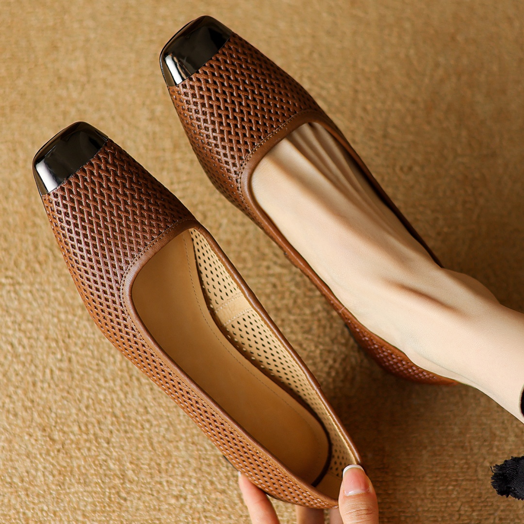 Women'S Shoes Kitten Heels - Plus size 34-41 women's hollow-out sheepskin