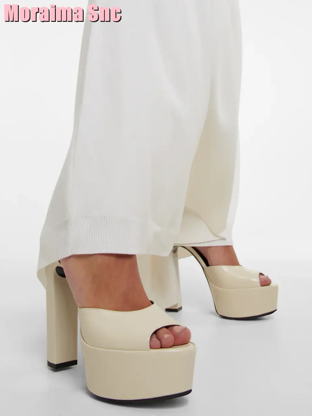 Women'S Shoes Peep Toe - Peep Toe Platform Patent Leather Sandals