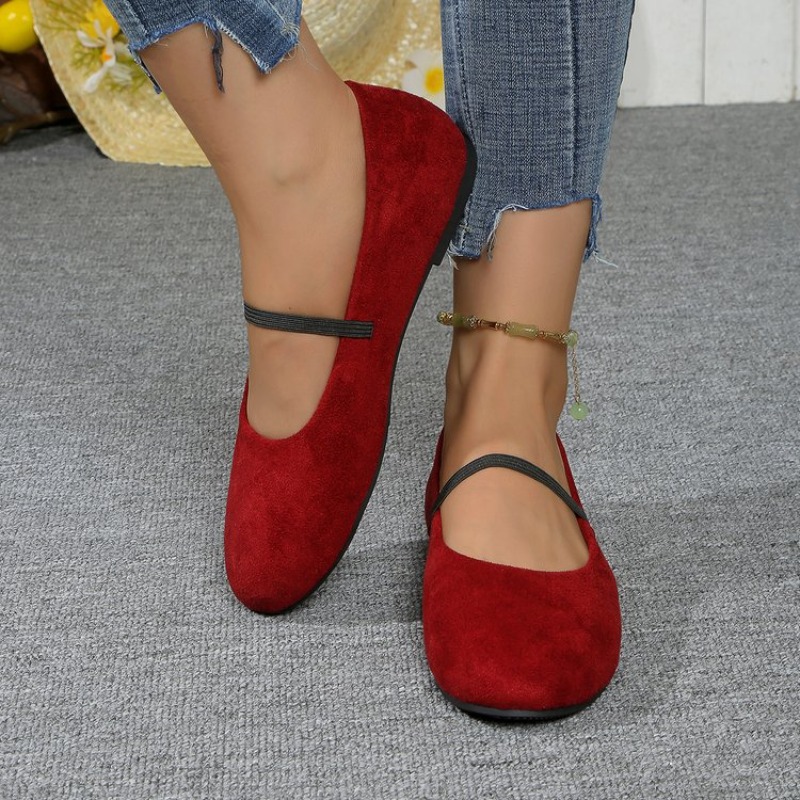 Mary Jane Shoes - ballet flats women round toe elastic