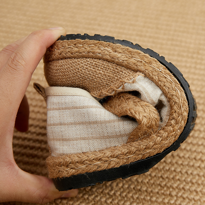 Careaymade-Women Striped Linen - Women'S Shoes Vegan 评论和价格