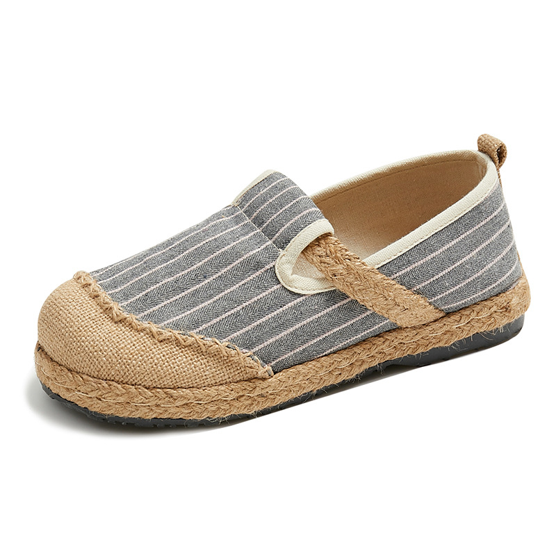 Careaymade-Women Striped Linen - Women'S Shoes Vegan 评论和价格