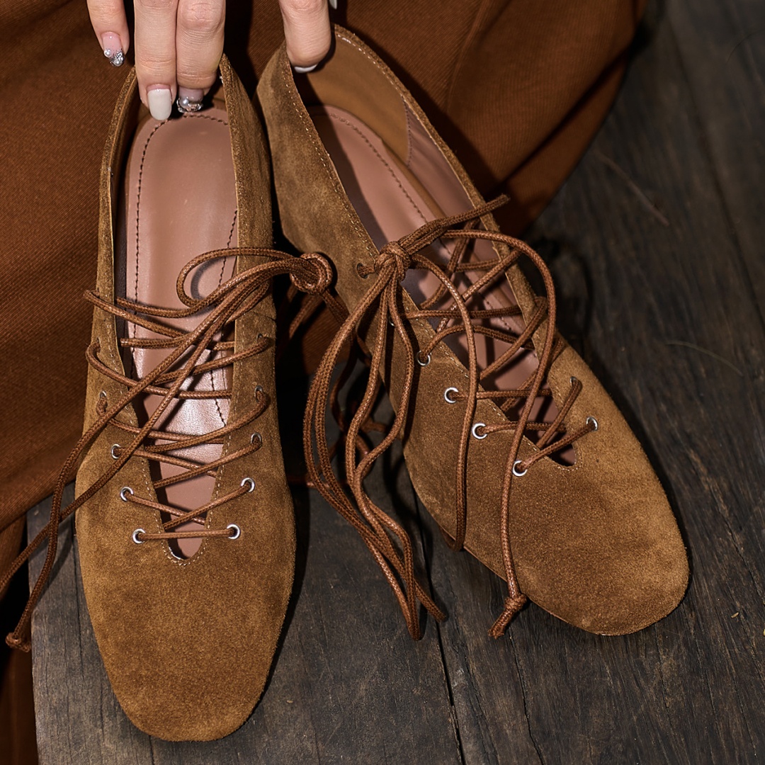 Women's natural suede leather  - Women'S Shoes Kitten Heels 评论和价格