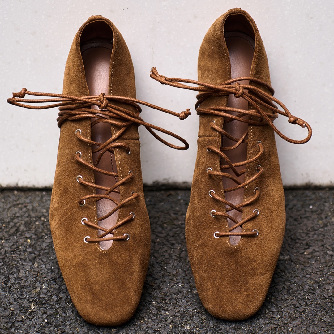Women's natural suede leather  - Women'S Shoes Kitten Heels 评论和价格