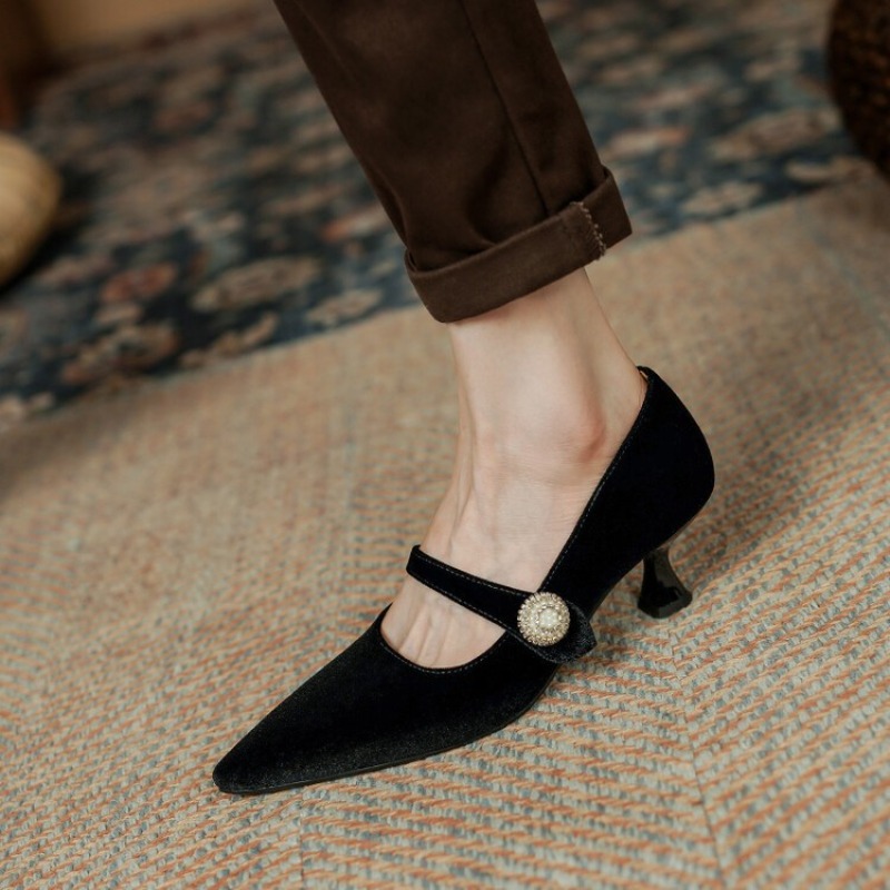 Wine Red Pointed Toe Mary Jane - Mary Jane Shoes 评论和价格