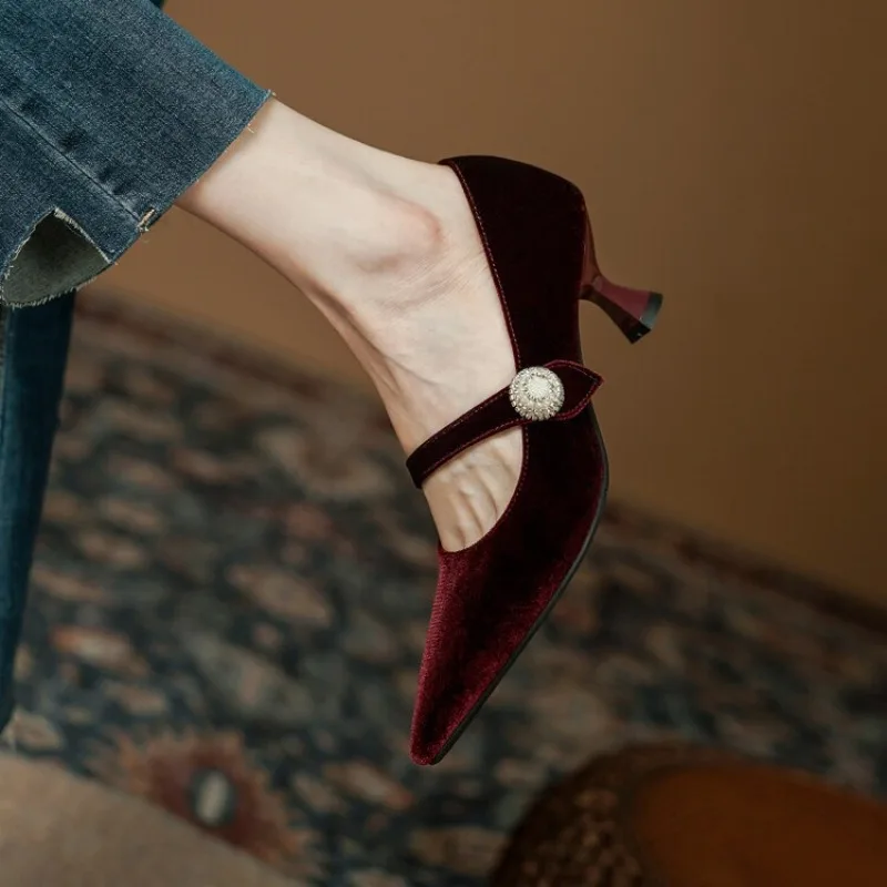 Wine Red Pointed Toe Mary Jane - Mary Jane Shoes 评论和价格
