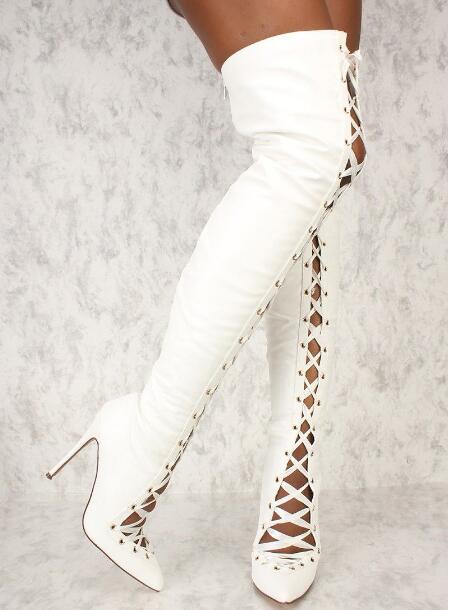 Fashion Women White Black Soli - Ribbon Tie Heel 评论和价格