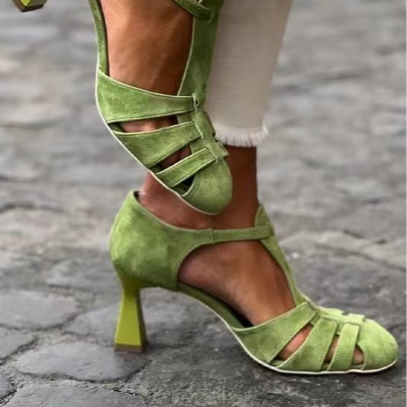 Women's Green Suede Kitten Hee - Women'S Shoes Kitten Heels 评论和价格