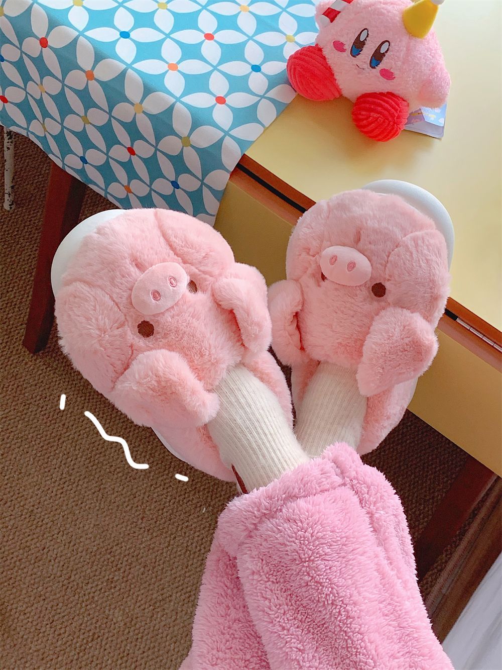Feerldi Pink Fluffy Pig Slippe - Fluffy Fur Slipper 评论和价格