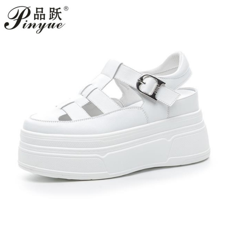 8.5cm Hollow Full Cow Genuine  - Women Shoes Sneakers 评论和价格