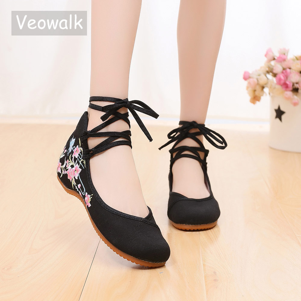 Veowalk Ankle Strap Women Canv - Women'S Shoes Vegan 评论和价格