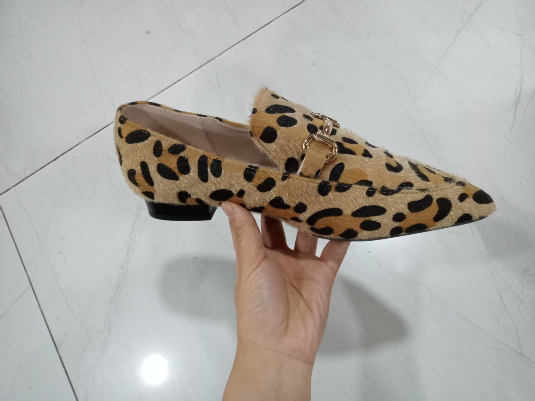 Large Size 40-43 Leopard Print - Square Toe Mule 评论和价格