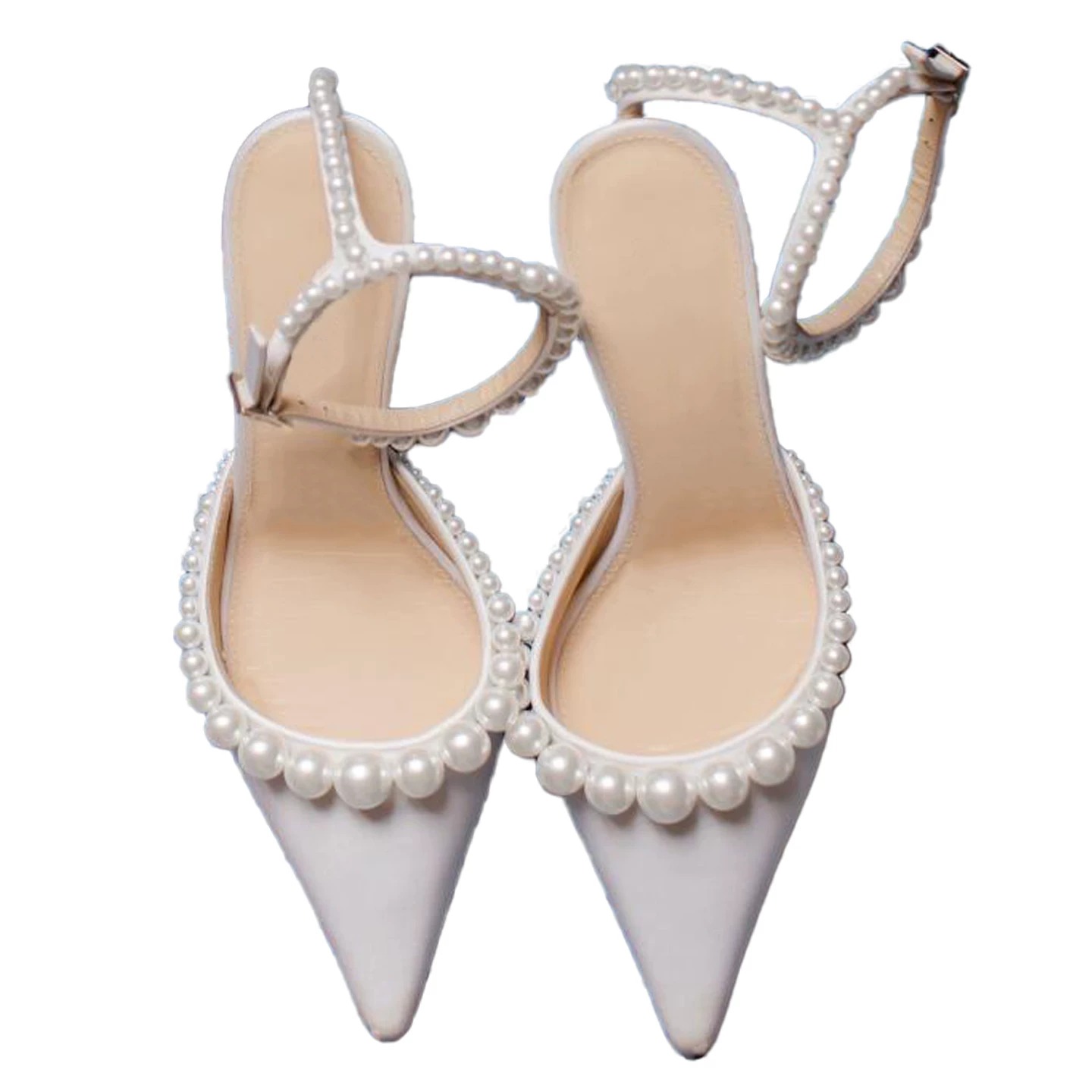 Women's White Leather Pointed  - Women'S Shoes Kitten Heels 评论和价格