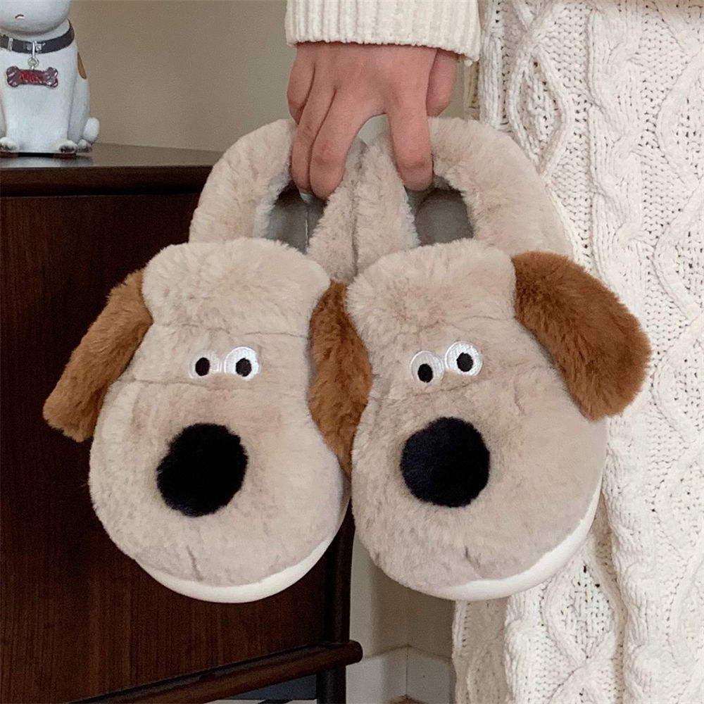 Size36-45 Hug Dog Slippers Gir - Fluffy Fur Slipper 评论和价格