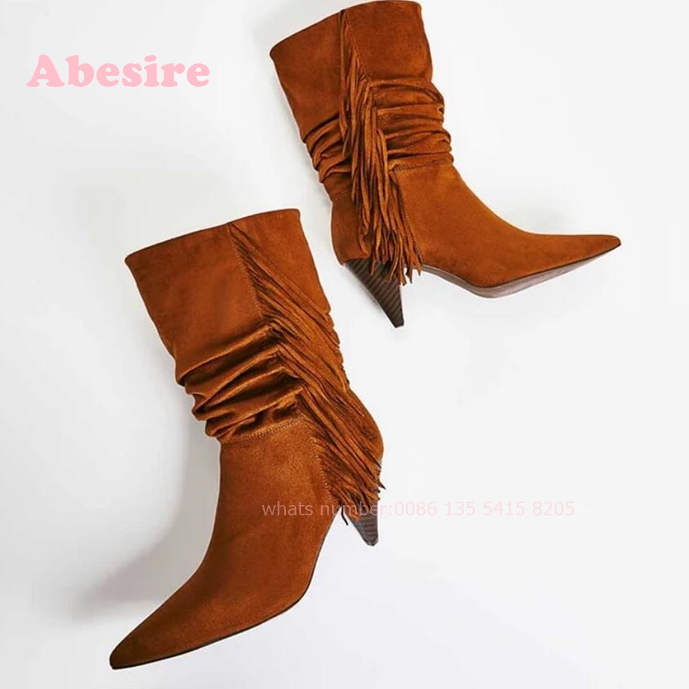 White Cone Heel Fringe Shoes V - Women'S Shoes Vegan 评论和价格