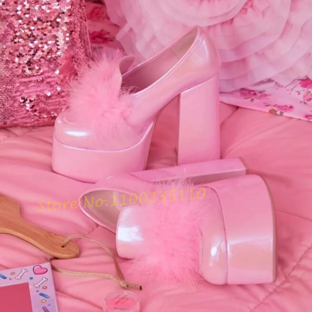 Pink Pom Platform Loafers Shoe - Women'S Shoes Vegan 评论和价格