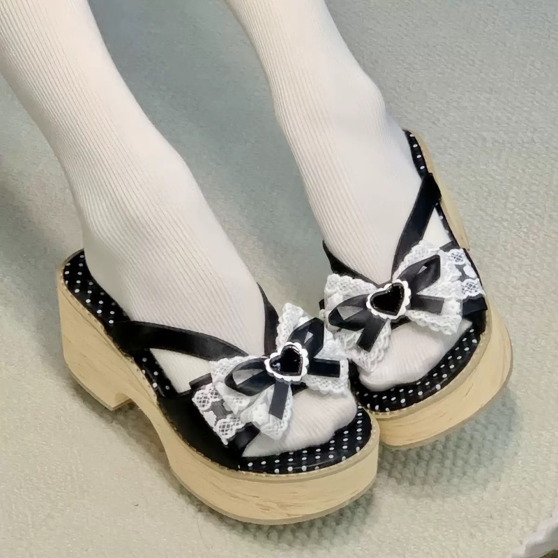 Sweet Bow Wood Grain Thick Bot - Square Toe Mule 评论和价格
