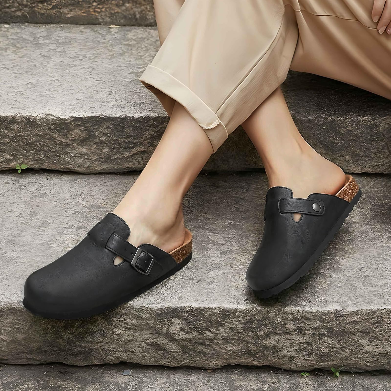 Litfun Cork Footbed Clogs Vega - Women'S Shoes Vegan 评论和价格
